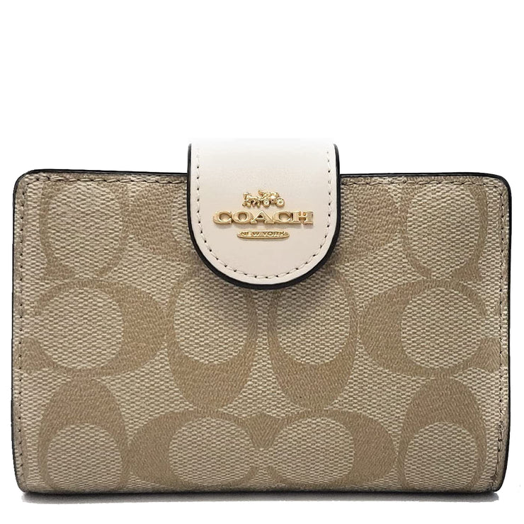 Buy Coach Medium Corner Zip Wallet in Signature Canvas in Light