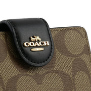 Buy Coach Medium Corner Zip Wallet in Signature Canvas in Khaki/ Black C0082 Online in Singapore | PinkOrchard.com