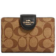 Buy Coach Medium Corner Zip Wallet in Signature Canvas in Khaki/ Black C0082 Online in Singapore | PinkOrchard.com