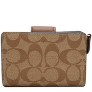 Buy Coach Medium Corner Zip Wallet in Signature Canvas in Khaki/ Saddle 2 C0082 Online in Singapore | PinkOrchard.com