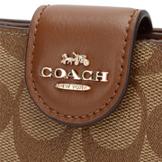 Buy Coach Medium Corner Zip Wallet in Signature Canvas in Khaki/ Saddle 2 C0082 Online in Singapore | PinkOrchard.com