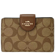 Buy Coach Medium Corner Zip Wallet in Signature Canvas in Khaki/ Saddle 2 C0082 Online in Singapore | PinkOrchard.com