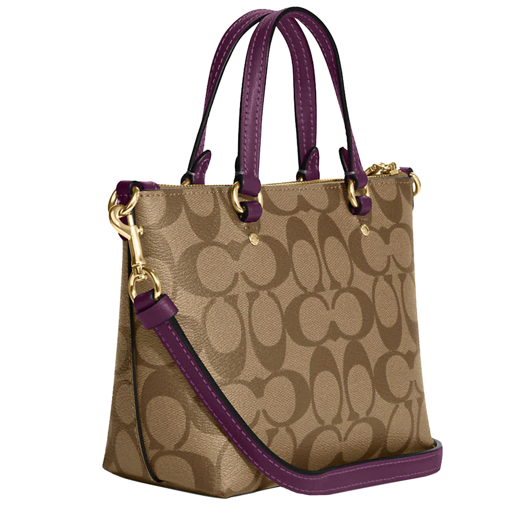 Coach Mini Gallery Crossbody Bag in Signature Canvas in Khaki