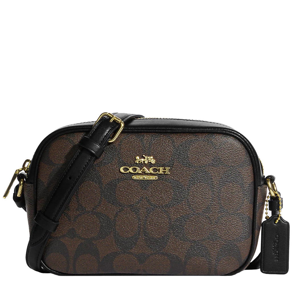 Coach Mini Jamie Camera Bag In Signature Canvas in Brown/ Black C9926