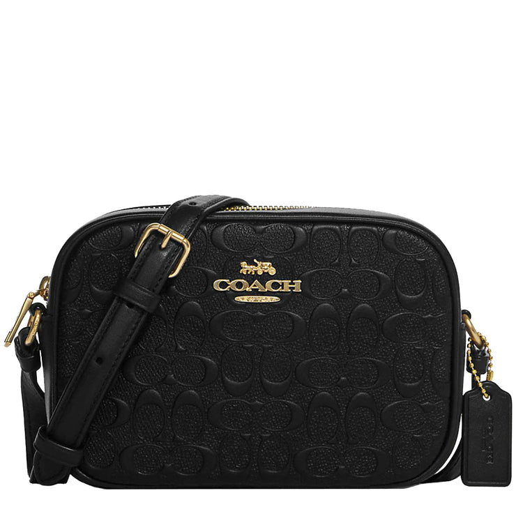 Coach Mini Jamie Camera Bag In Signature Leather in Black CC943