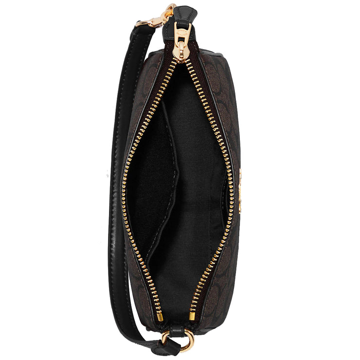 Coach Nolita 19 Wristlet/ Top Handle/ Clutch Bag In Signature Canvas in Brown Black C3308