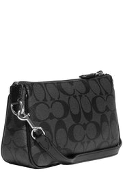 Coach Nolita 19 Wristlet/ Top Handle/ Clutch Bag In Signature Canvas in Graphite/ Black C3308