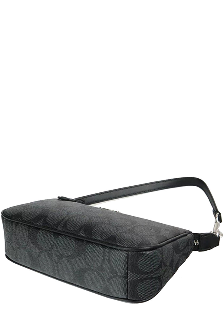 Coach Nolita 19 Wristlet/ Top Handle/ Clutch Bag In Signature Canvas in Graphite/ Black C3308