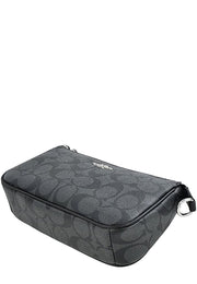 Coach Nolita 19 Wristlet/ Top Handle/ Clutch Bag In Signature Canvas in Graphite/ Black C3308