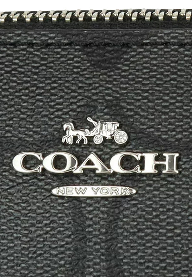 Coach Nolita 19 Wristlet/ Top Handle/ Clutch Bag In Signature Canvas in Graphite/ Black C3308