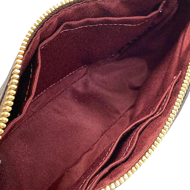 Coach Nolita 19 Wristlet/ Top Handle/ Clutch Bag In Signature Canvas in Brown/ 1941 Red 