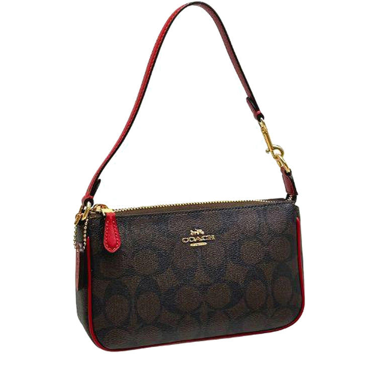 Coach Nolita 19 in Signature Canvas Bag Purse (Brown Red)