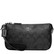 Coach Nolita 19 Wristlet/ Top Handle/ Clutch Bag In Signature Canvas in Graphite/ Black C3308