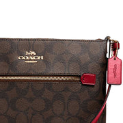 Coach Rowan File Bag In Signature Canvas in Brown/ 1941 Red C1554