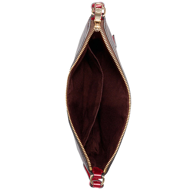 Coach Rowan File Bag In Signature Canvas in Brown/ 1941 Red C1554