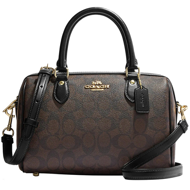 Buy Coach Rowan Satchel Bag In Signature Canvas in Brown/ Black CH280 Online in Singapore | PinkOrchard.com