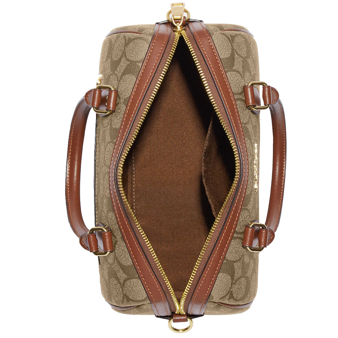 Buy Coach Rowan Satchel Bag In Signature Canvas in Khaki/ Saddle 2 ...