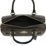 Coach Rowan Satchel Bag in Signature Canvas in Brown Black F83607