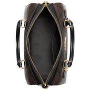 Coach Rowan Satchel Bag in Signature Canvas in Brown Black F83607