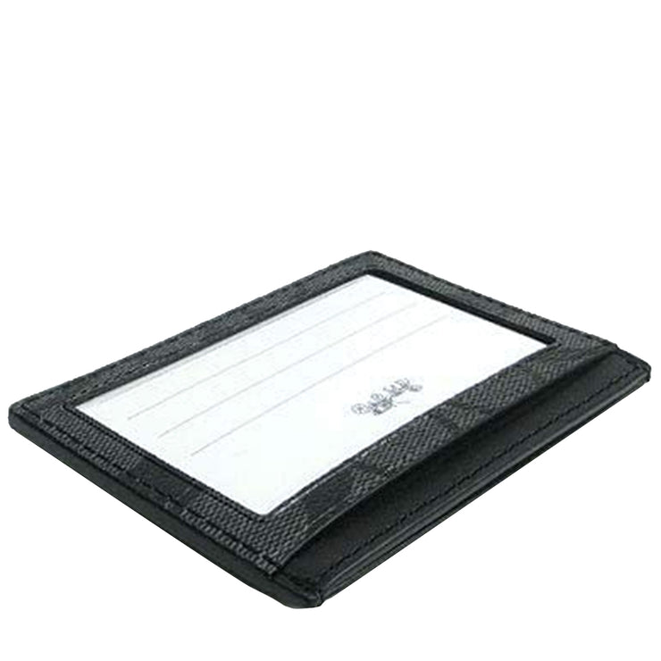 Coach Men's Signature Flat Card Case - Charcoal/Black