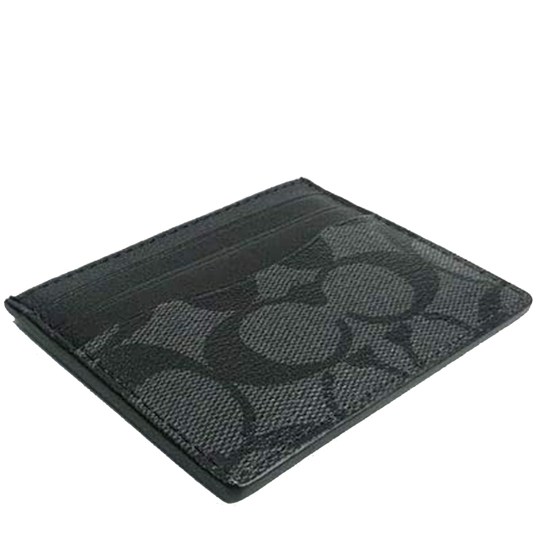 ☆新品☆ COACH カードケース 58110 cqbk チャコール×ブラック Buy Coach Slim Id Card Case In Signature Canvas in Charcoal/ Black