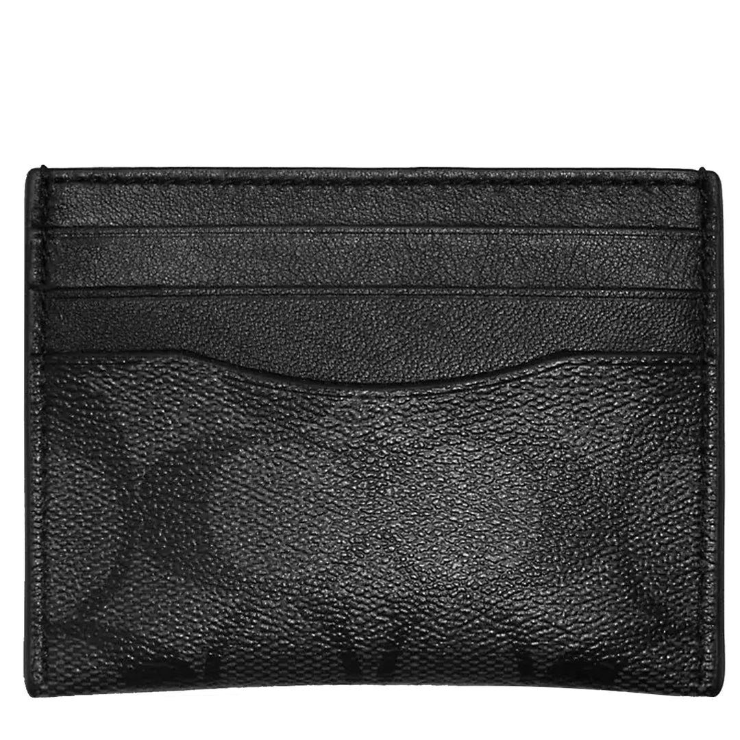 Buy Coach Slim Id Card Case In Signature Canvas in Charcoal/ Black