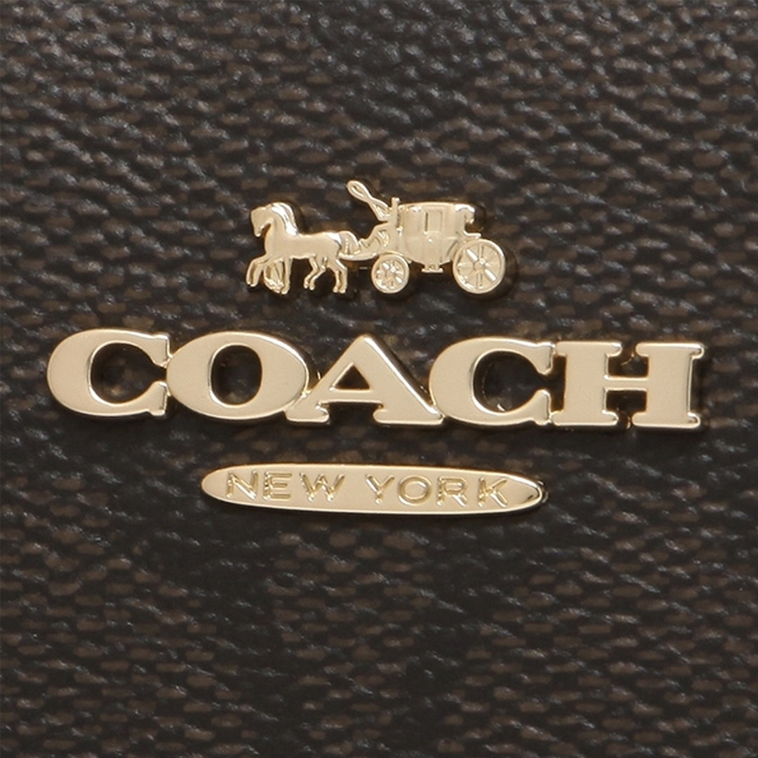 Buy Coach Snap Wallet In Signature Canvas in Brown/ Black C3309