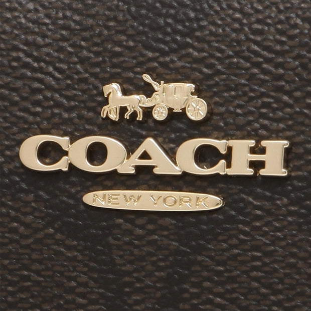 Coach Snap Wallet In Signature Canvas in Brown/ Black C3309