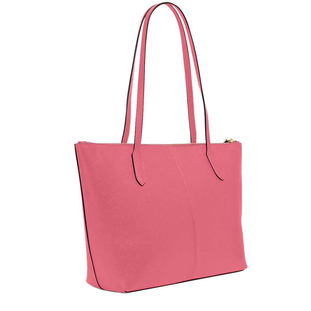 Coach Zip Top Tote Bag in Crossgrain Leather in Watermelon 4454