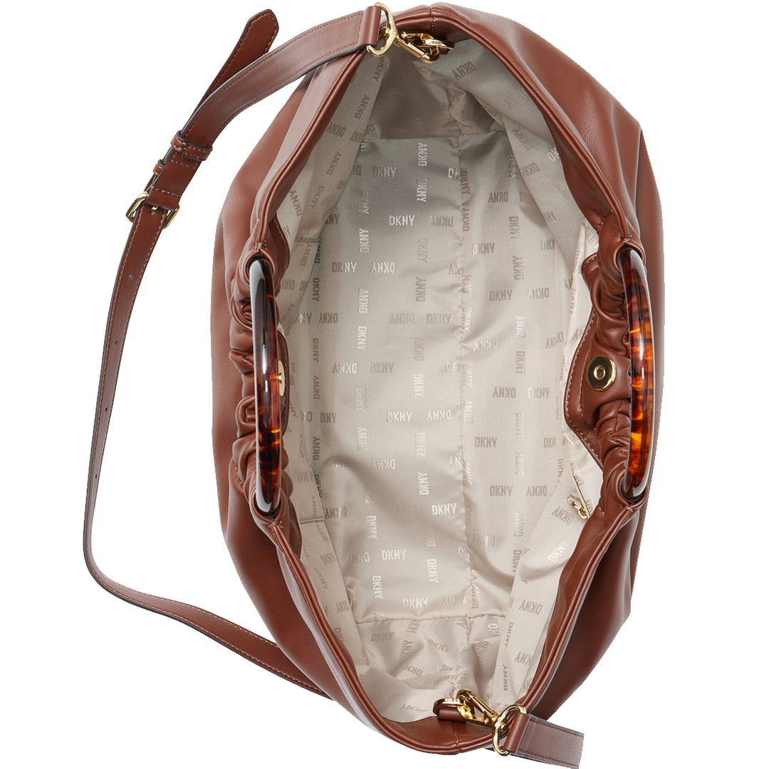 【DKNY】DARK BROWN LEATHER TOTE BAG 757B DKNY Donna Karan Brown Cow Hide Leather Tote Hand Bag New NWT | eBay