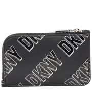DKNY Phoenix Zip Card Case in Black White R23ZIH42