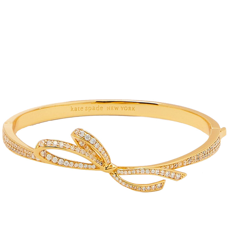 Kate Spade All Tied Up Pave Bangle Bracelet in Clear/ Gold k6909