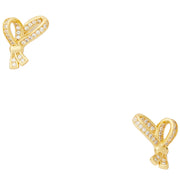 Kate Spade All Tied Up Pave Studs Earrings in Clear/ Gold k6790