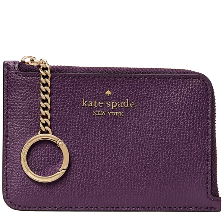 Kate Spade Darcy Medium L-Zip Card Holder in Ripe Plum wlr00595