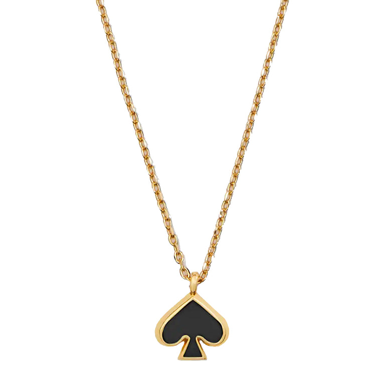 Kate Spade Everyday Spade Enamel Mini Pendant Necklace in Black o0ru3073