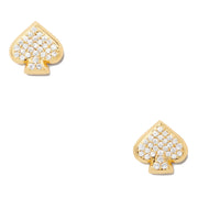 Kate Spade Everyday Spade Pave Studs Earrings in Clear/ Gold o0ru3126