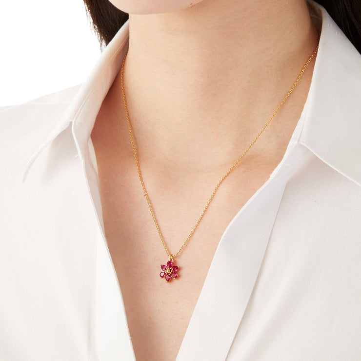 Kate Spade First Bloom Mini Pendant Necklace in Pink k6915