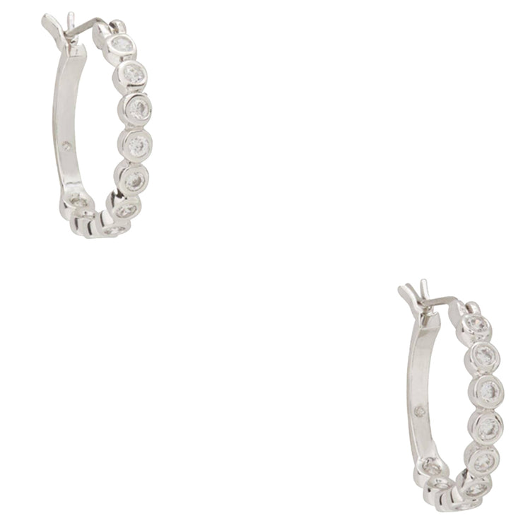 Buy Kate Spade Full Circle Huggies Earrings in Clear/ Silver o0ru2768 Online in Singapore | PinkOrchard.com