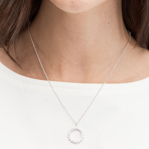 Buy Kate Spade Full Circle Mini Pendant Necklace in Clear/ Silver o0ru2453 Online in Singapore | PinkOrchard.com