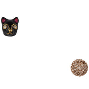 Kate Spade House Cat Asymmetrical Stud Earrings in Black Multi o0R00301