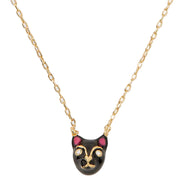 Kate Spade House Cat Mini Pendant Necklace in Black Multi o0R00300