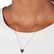 Kate Spade House Cat Mini Pendant Necklace in Black Multi o0R00300
