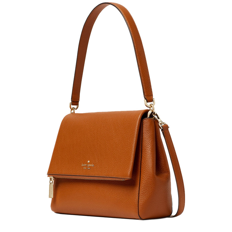 Kate Spade Leila Medium Flap Shoulder Bag in Warm Gingerbread k6029