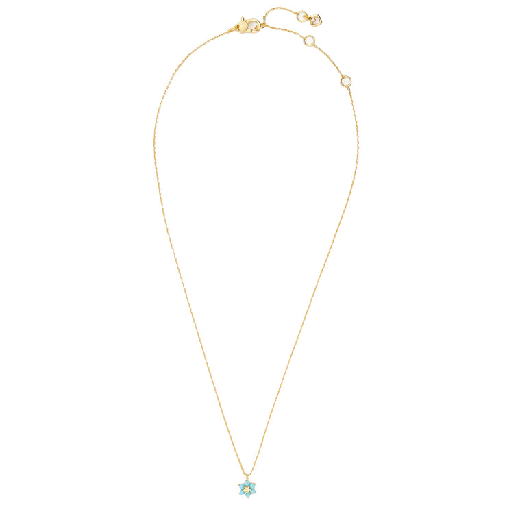Kate Spade Miosotis Flower Mini Pendant Necklace in Blue Multi k8051