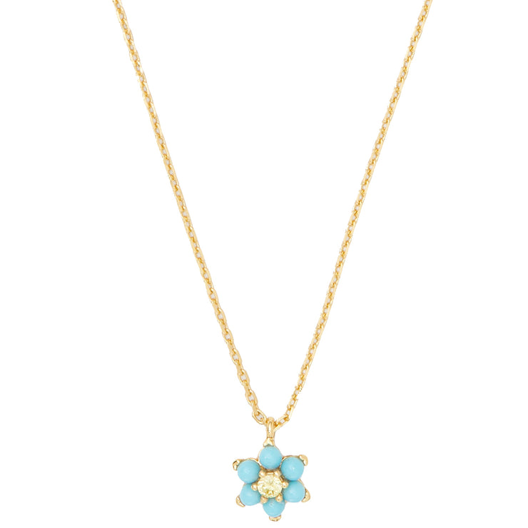 Kate Spade Miosotis Flower Mini Pendant Necklace in Blue Multi k8051