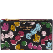 Kate Spade Morgan Assorted Candies Embossed Small Slim Bifold Wallet in Black Multi ka003