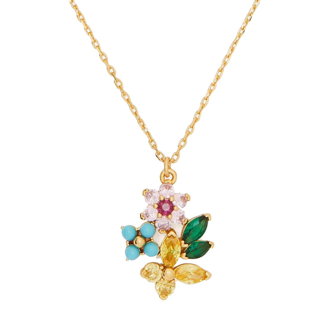 Kate Spade New Bloom Flower Pendant Necklace in Multi kb466
