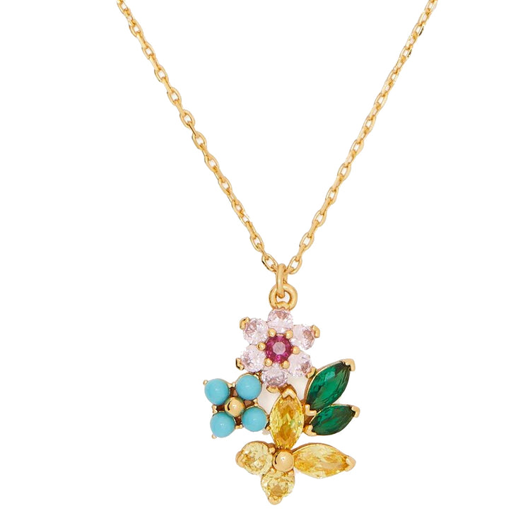Kate Spade New Bloom Flower Pendant Necklace in Multi kb466