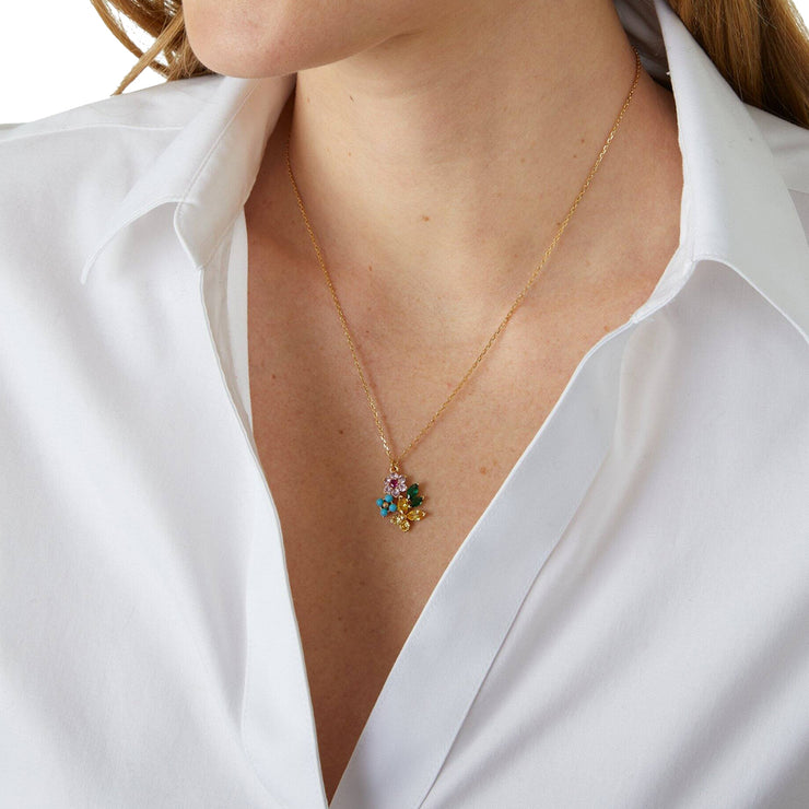 Kate Spade New Bloom Flower Pendant Necklace in Multi kb466