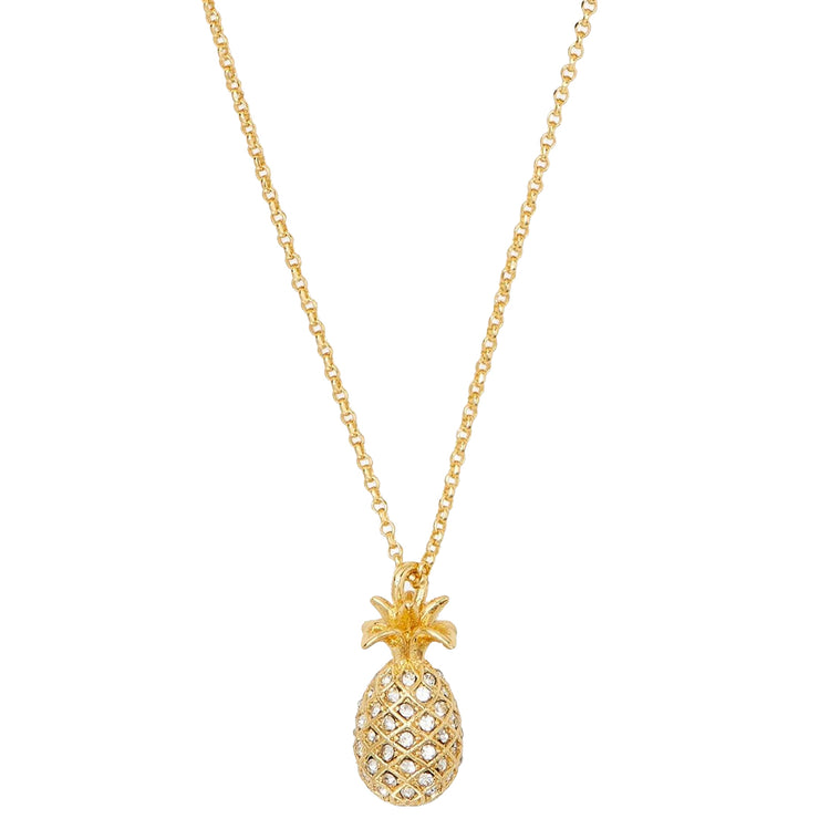 Kate Spade Pineapple Passion Mini Pendant Necklace in Clear/ Gold k8037